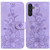 Samsung Galaxy A54 5G Lily Embossed Leather Phone Case - Purple