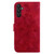 Samsung Galaxy A54 5G Lily Embossed Leather Phone Case - Red