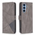 Samsung Galaxy A54 5G Magnetic Buckle Rhombus Texture Leather Phone Case - Grey