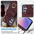 Samsung Galaxy A54 5G Rhombic Texture Card Bag Phone Case with Long Lanyard - Wine Red