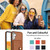 Samsung Galaxy A54 5G Shockproof Leather Phone Case with Card Holder - Brown
