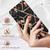 Samsung Galaxy A54 5G Splicing Marble Flower IMD TPU Phone Case - Black Flower