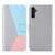 Samsung Galaxy A54 5G Tricolor Stitching Flip Leather Phone Case - Grey