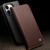 iPhone 14 Pro QIALINO Business Horizontal Flip PU Phone Case - Brown