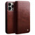 iPhone 14 Pro QIALINO Horizontal Flip Leather Phone Case - Brown