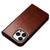 iPhone 14 Pro QIALINO Horizontal Flip Leather Phone Case - Brown