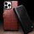 iPhone 15 Plus QIALINO Classic 103 Buckle Genuine Leather Phone Case - Black