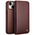 iPhone 15 Plus QIALINO Classic Gen2 Genuine Leather Phone Case - Brown