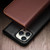 iPhone 15 Plus QIALINO Classic Gen2 Genuine Leather Phone Case - Brown