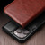 iPhone 15 Pro Max QIALINO Classic 103 Buckle Genuine Leather Phone Case - Brown