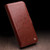 iPhone 15 Pro Max QIALINO Classic 103 Buckle Genuine Leather Phone Case - Brown