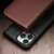 iPhone 15 Pro Max QIALINO Classic Gen2 Genuine Leather Phone Case - Brown
