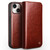iPhone 15 QIALINO Classic Genuine Leather Phone Case - Brown