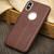 iPhone X / XS QIALINO Deerskin Texture Cowhide Leather Protective Case - Brown