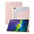 iPad Pro 12.9 2022 / 2021 / 2020 / 2018 3-Fold 360 Rotation Acrylic Leather Smart Tablet Case - Pink