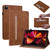 iPad Pro 12.9 2022 / 2021 / 2020 Skin Feel Solid Color Zipper Smart Leather Tablet Case - Brown