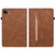 iPad Pro 12.9 2022 / 2021 / 2020 Skin Feel Solid Color Zipper Smart Leather Tablet Case - Brown