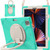 iPad Pro 12.9 2022 / 2021 Silicone + PC Protective Tablet Case with Holder & Shoulder Strap - Mint Green