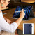 iPad Pro 12.9 2022 / 2021 / 2020 Litchi Texture Leather Sucker Tablet Case - Dark Blue