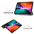 iPad Pro 12.9 2022 / 2021 Custer Texture Horizontal Flip PU Leather Tablet Case with Three-folding Holder & Sleep / Wake-up Function - Grey