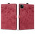 iPad Pro 12.9 2022 / 2021 Cartoon Sakura Cat Embossed Smart Leather Tablet Case - Red