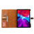 iPad Pro 12.9 2022 / 2021 / 2020 Calf Texture Double Fold Clasp Horizontal Flip Leather Tablet Case with Photo Frame & Holder & Card Slots & Wallet - Brown