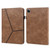 iPad Pro 12.9 2022 / 2021 / 2020 / 2018 Solid Color Embossed Striped Leather Case - Brown