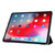 iPad Pro 12.9 2022 / 2021 Silk Texture Three-fold Horizontal Flip Leather Tablet Case with Holder & Pen Slot - Black