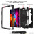 iPad Pro 11 2022 / 2021 / 2020 / 2018 / Air 2020 10.9 Contrast Color Robot Shockproof Silicone PC Tablet Case with Holder & Shoulder Strap - Black