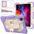 iPad Pro 11 2022 / 2021 / 2020 / 2018 / Air 2020 10.9 Contrast Color Robot Shockproof Silicone PC Tablet Case with Holder & Shoulder Strap - Purple Beige