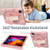 iPad Pro 11 2022 / 2021 / 2020 / 2018 / Air 2020 10.9 Contrast Color Robot Shockproof Silicone PC Tablet Case with Holder & Shoulder Strap - Rose Gold