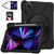 iPad Pro 11 2022 / 2021 / 2020 / 2018 Silicone + PC Protective Tablet Case with Holder & Shoulder Strap - Black