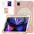 iPad Pro 11 2022 / 2021 / 2020 / 2018 Silicone + PC Protective Tablet Case with Holder & Shoulder Strap - Cherry Blossom Pink