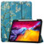 iPad Pro 11 2022 / 2021 Colored Drawing Horizontal Flip TPU + PU Leather Tablet Case with Three-folding Holder & Sleep / Wake-up Function & Pen Slot - Apricot Flower