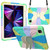 PC + Silicone Anti-drop Tablet Tablet Case with Butterfly Holder & Pen Slot iPad Pro 11 2018 & 2020 & 2021 & Air 2020 10.9 - Colourful Green