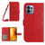 Motorola Edge+ 2023 HT04 Skin Feel Sun Flower Embossed Flip Leather Phone Case with Lanyard - Red