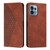 Motorola Edge+ 2023 Diamond Pattern Splicing Skin Feel Magnetic Phone Case - Brown