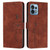 Motorola Edge+ 2023 Skin Feel Heart Embossed Leather Phone Case - Brown
