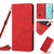 Motorola Edge+ 2023 Skin Feel Heart Pattern Leather Phone Case with Lanyard - Red