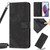 Motorola Edge+ 2023 Skin Feel Stripe Pattern Leather Phone Case with Lanyard - Black