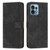 Motorola Edge+ 2023 Skin Feel Stripe Pattern Leather Phone Case with Lanyard - Black