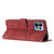Motorola Edge+ 2023 Skin Feel Stripe Pattern Leather Phone Case with Lanyard - Red