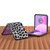 Motorola Razr 2023 ABEEL Black Edge Leopard Phone Case - Silver Leopard