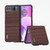 Motorola Razr 2023 ABEEL Crocodile Texture Genuine Leather Phone Case - Brown