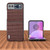 Motorola Razr 2023 ABEEL Crocodile Texture Genuine Leather Phone Case - Brown