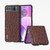 Motorola Razr 2023 ABEEL Genuine Leather Ostrich Texture Phone Case - Coffee