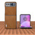 Motorola Razr 2023 ABEEL Two-color Calf Texture PU Phone Case - Brown