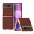 Motorola Razr 2023 Genuine Leather Silk Series Nano Plating Phone Case - Coffee