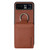Motorola Razr 2023 Litchi Texture Leather Ring Wallet Phone Case - Brown