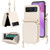 Motorola Razr 2023 Long and Short Lanyard Zipper Card Slot Foldable Phone Case - Beige